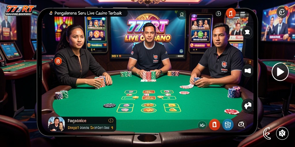 Tampilan utama gameplay Live Casino yang seru dan interaktif.