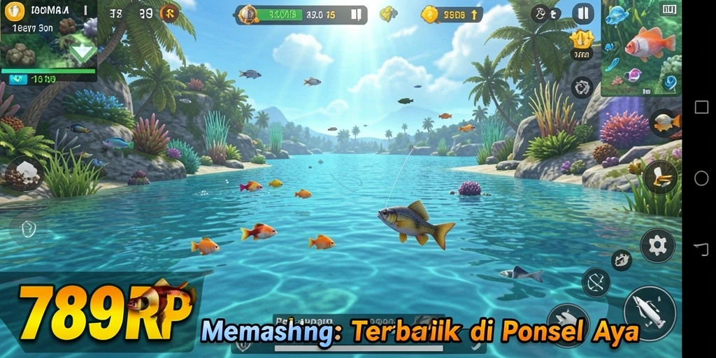 Tampilan utama gameplay 789RP dengan aksi memancing yang seru.