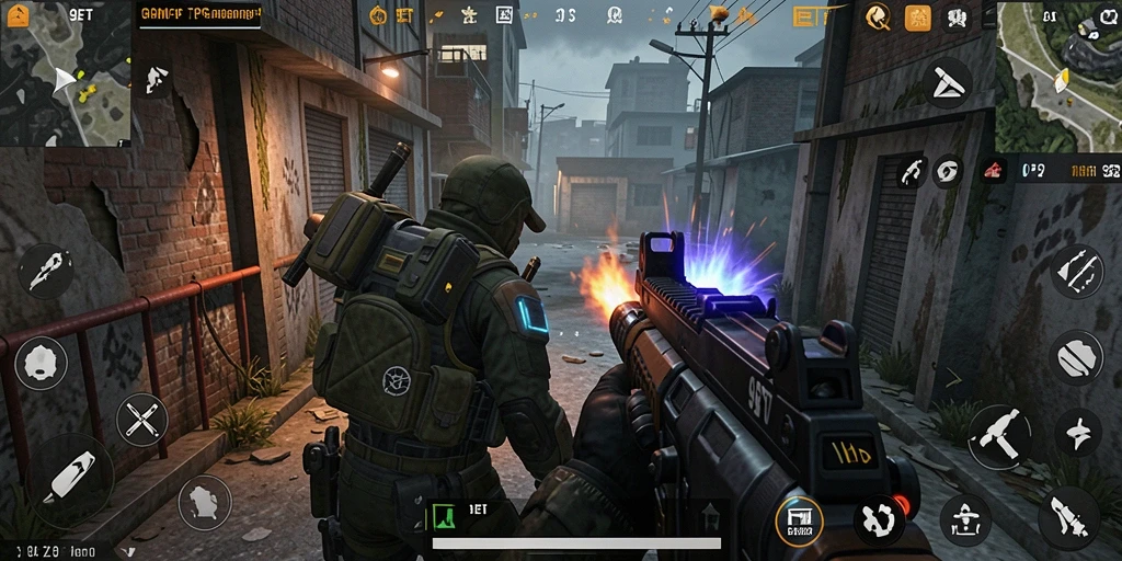 Tampilan gameplay seru di 9ET dengan aksi TPS yang mendebarkan.
