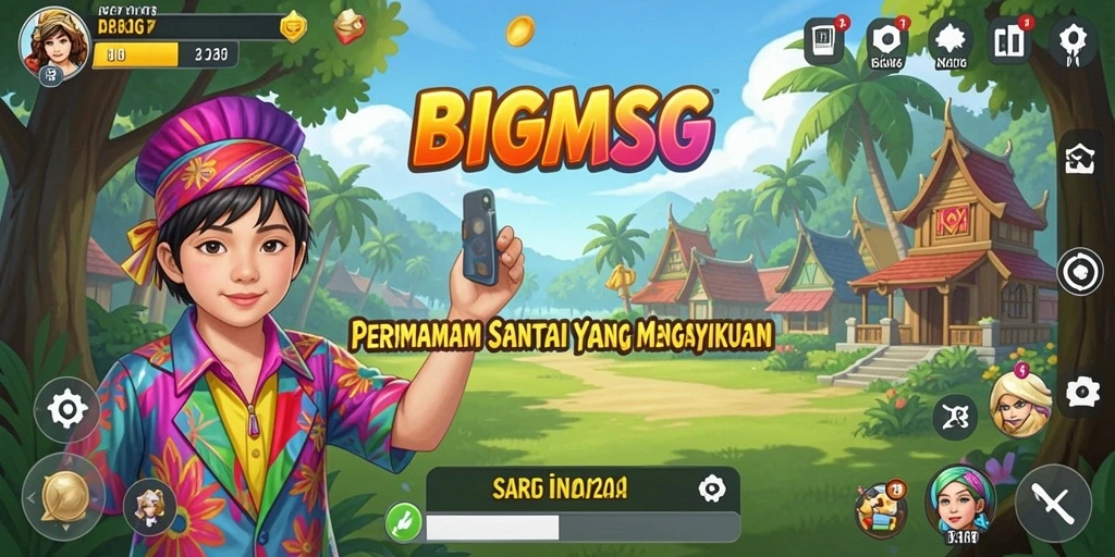 Tampilan gameplay BIGMSG yang menarik dan penuh warna.