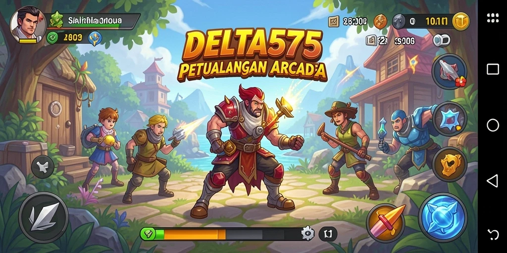 Screenshot gameplay DELTA575 dengan aksi seru dalam game arcade.