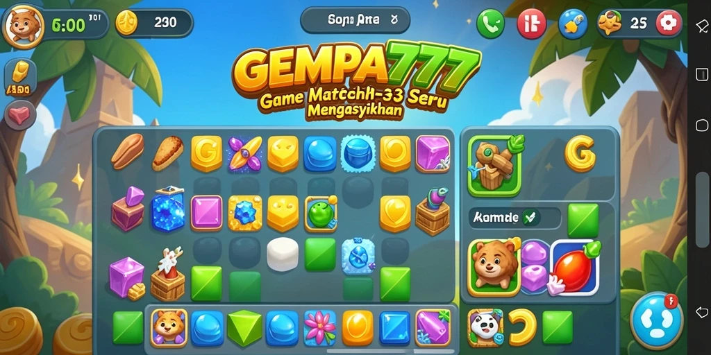 Tangkapan layar menunjukkan gameplay <strong>GEMPA777</strong> yang seru dan penuh warna.