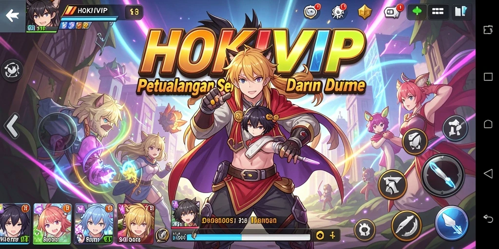 Gameplay seru HOKIVIP dengan karakter anime yang menarik.