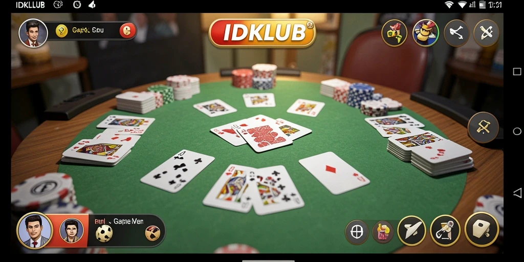 Screenshot gameplay IDKLUB menampilkan aksi seru permainan Gaple.