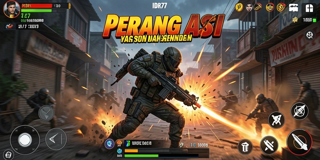 Tampilan gameplay menegangkan dari IDR77 dengan aksi seru