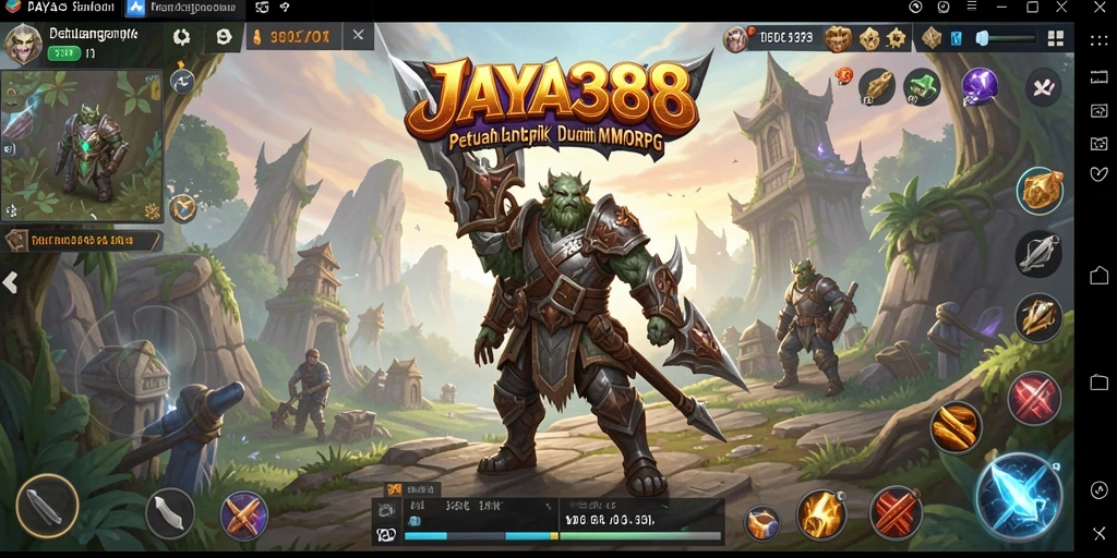 Tampilan gameplay epik dalam dunia fantasi MMORPG JAYA388.