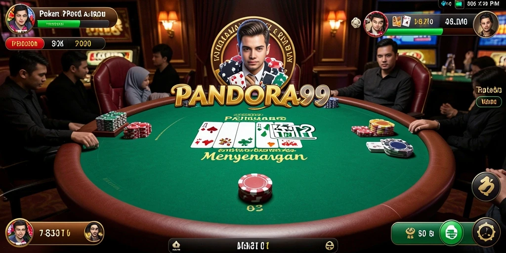 Screenshot utama PANDORA99 menampilkan gameplay Poker yang seru dan menarik.