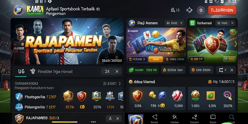 Tampilan antarmuka aplikasi RAJAPAMEN saat bermain taruhan olahraga.