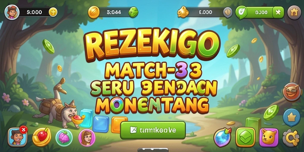 Screenshot gameplay REZEKIGO yang menunjukkan aksi seru Match-3.