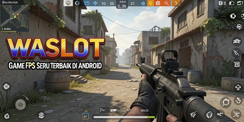 Screenshot menunjukkan aksi intens dalam game FPS WASLOT.