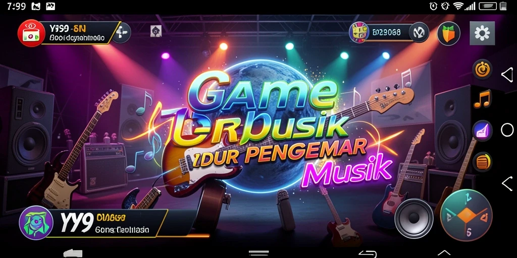 Tangkapan layar dari gameplay Y89 yang menampilkan fitur musik interaktif.
